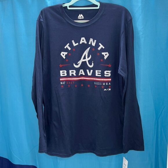 Atlanta braves shirt blue white red - Picture 1 of 5